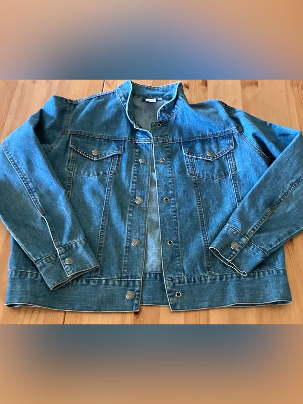 EUC Suzanne Somers Collection Blue Denim Jean Jacket Size Medium